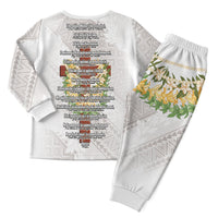 Hawaii Ka Pule a ka Haku Memorial Christmas Pajama Set Flower Lei Cross - Ivory White LT7 - Polynesian Pride