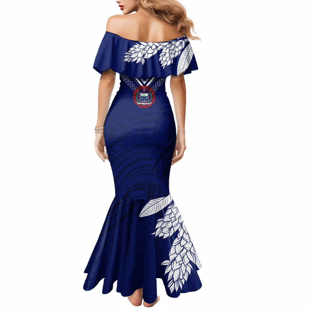 Personalised Samoa Rugby Mermaid Dress World Cup 2023 Siamupini Siva Tau LT7 - Polynesian Pride