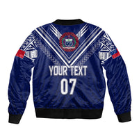 Personalised Samoa Rugby Sleeve Zip Bomber Jacket World Cup 2023 Siamupini Siva Tau LT7 - Polynesian Pride