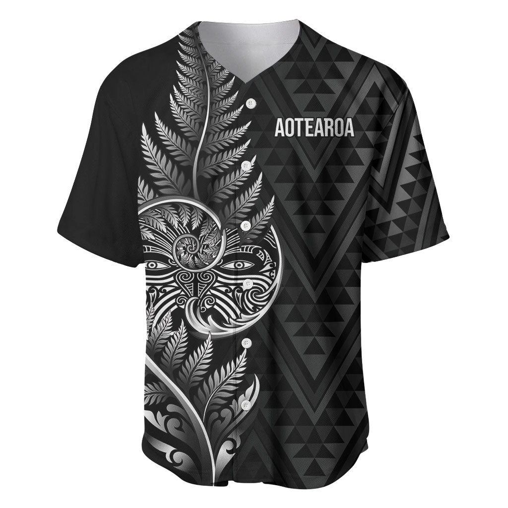 New Zealand Ta Moko Silver Fern Baseball Jersey Taniko Taniwha Motifs