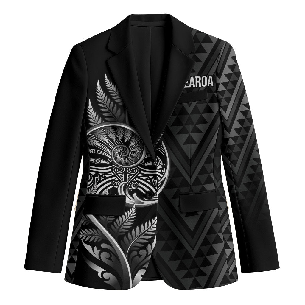 New Zealand Ta Moko Silver Fern Blazer Taniko Taniwha Motifs