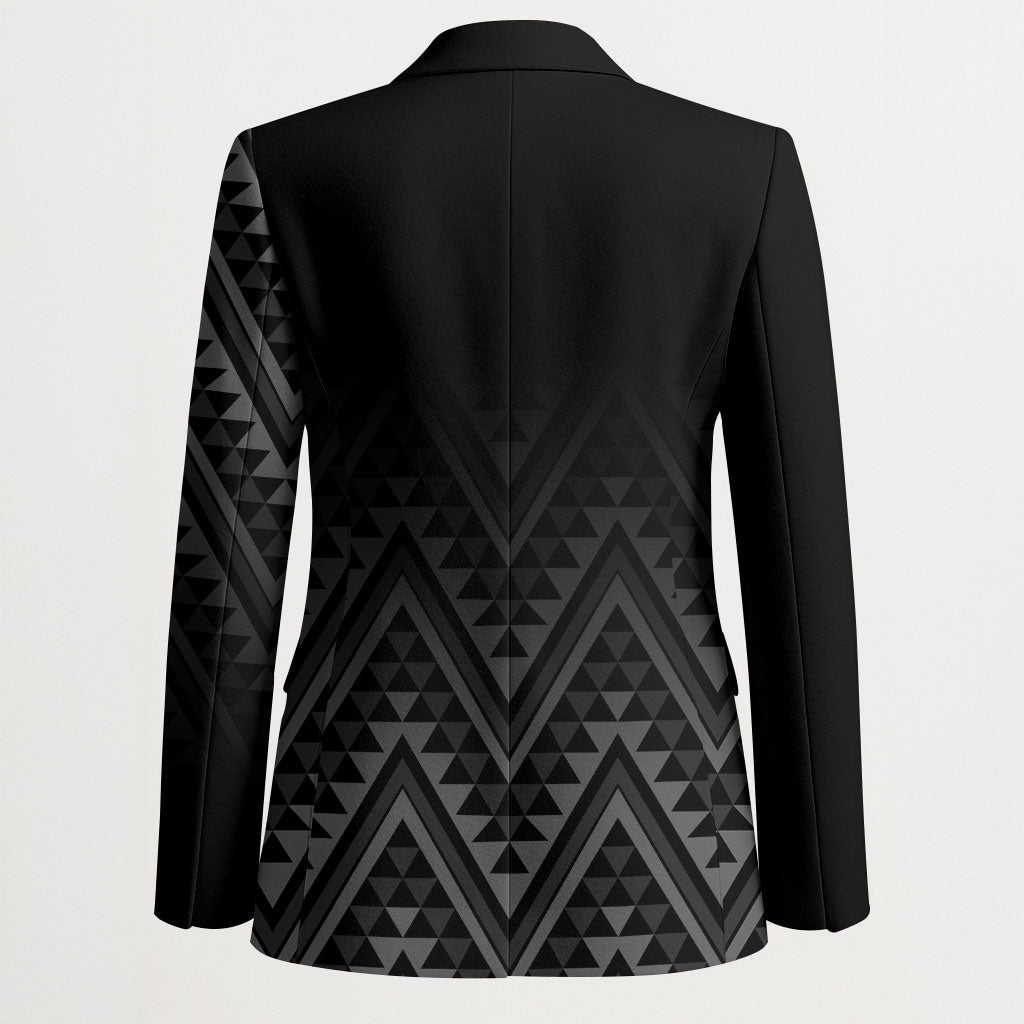 New Zealand Ta Moko Silver Fern Blazer Taniko Taniwha Motifs LT7 - Polynesian Pride