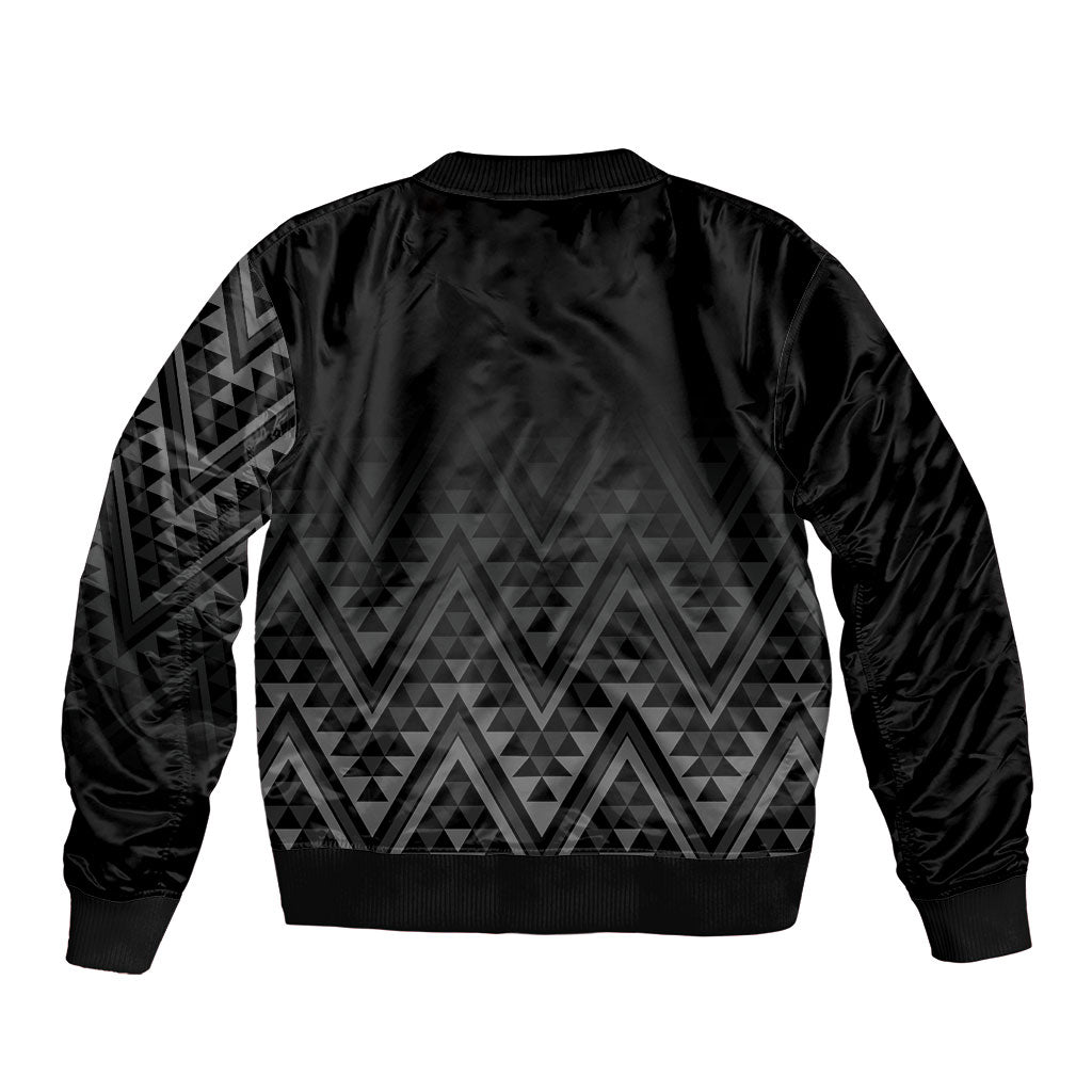New Zealand Ta Moko Silver Fern Bomber Jacket Taniko Taniwha Motifs LT7 - Polynesian Pride