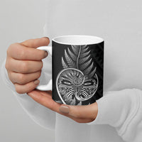 New Zealand Ta Moko Silver Fern Ceramic Mug Taniko Taniwha Motifs LT7 - Polynesian Pride