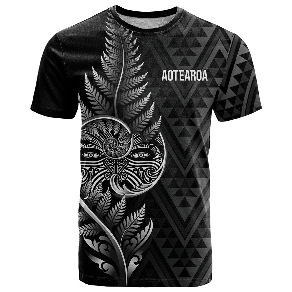 New Zealand Ta Moko Silver Fern T Shirt Taniko Taniwha Motifs