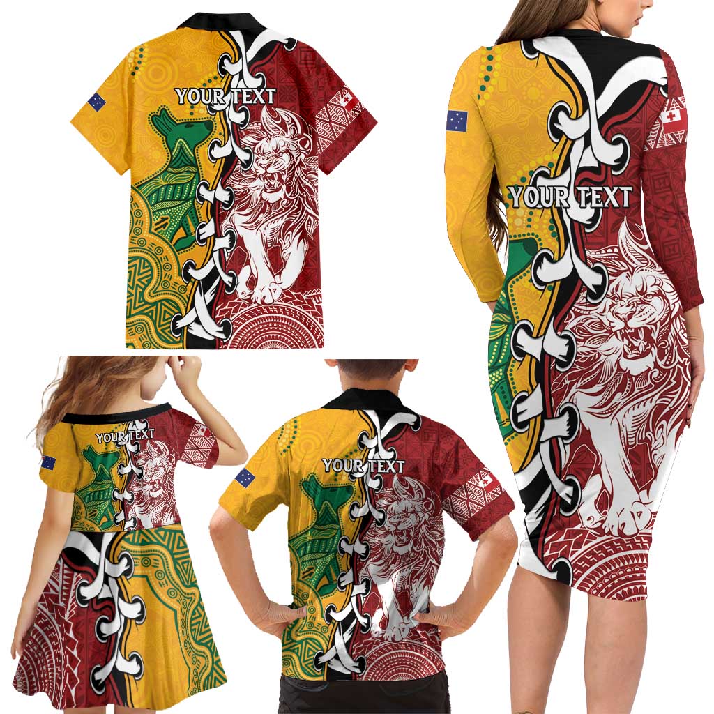 Mate Ma'a Tonga Vs Australia Rugby Personalized Family Matching Long Sleeve Bodycon Dress and Hawaiian Shirt Special Mascots LT7 - Polynesian Pride