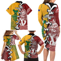 Mate Ma'a Tonga Vs Australia Rugby Personalized Family Matching Long Sleeve Bodycon Dress and Hawaiian Shirt Special Mascots LT7 - Polynesian Pride