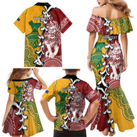 Mate Ma'a Tonga Vs Australia Rugby Personalized Family Matching Mermaid Dress and Hawaiian Shirt Special Mascots LT7 - Polynesian Pride