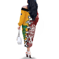 Mate Ma'a Tonga Vs Australia Rugby Personalized Family Matching Off The Shoulder Long Sleeve Dress and Hawaiian Shirt Special Mascots LT7 - Polynesian Pride