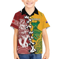 Mate Ma'a Tonga Vs Australia Rugby Personalized Family Matching Off The Shoulder Long Sleeve Dress and Hawaiian Shirt Special Mascots LT7 Son's Shirt Colorful - Polynesian Pride
