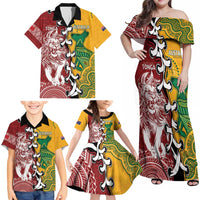 Mate Ma'a Tonga Vs Australia Rugby Personalized Family Matching Off Shoulder Maxi Dress and Hawaiian Shirt Special Mascots LT7 - Polynesian Pride