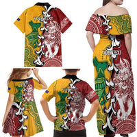 Mate Ma'a Tonga Vs Australia Rugby Personalized Family Matching Off Shoulder Maxi Dress and Hawaiian Shirt Special Mascots LT7 - Polynesian Pride
