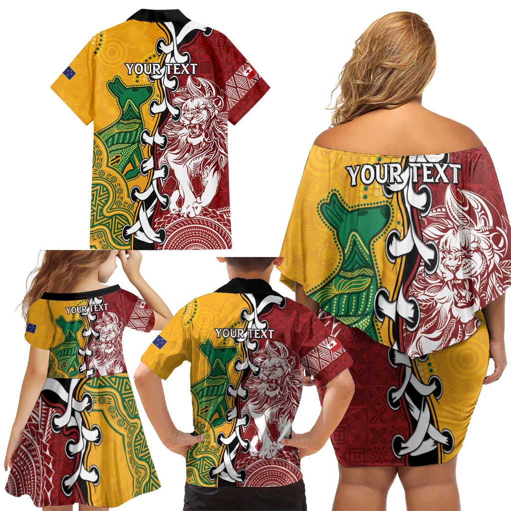 Mate Ma'a Tonga Vs Australia Rugby Personalized Family Matching Off Shoulder Short Dress and Hawaiian Shirt Special Mascots LT7 - Polynesian Pride