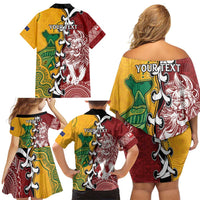 Mate Ma'a Tonga Vs Australia Rugby Personalized Family Matching Off Shoulder Short Dress and Hawaiian Shirt Special Mascots LT7 - Polynesian Pride