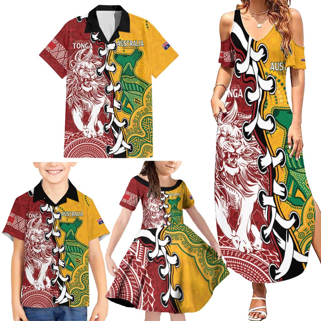 Mate Ma'a Tonga Vs Australia Rugby Personalized Family Matching Summer Maxi Dress and Hawaiian Shirt Special Mascots LT7 - Polynesian Pride