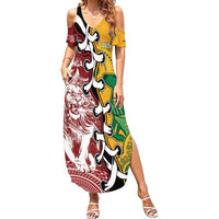 Mate Ma'a Tonga Vs Australia Rugby Personalized Family Matching Summer Maxi Dress and Hawaiian Shirt Special Mascots LT7 Mom's Dress Colorful - Polynesian Pride