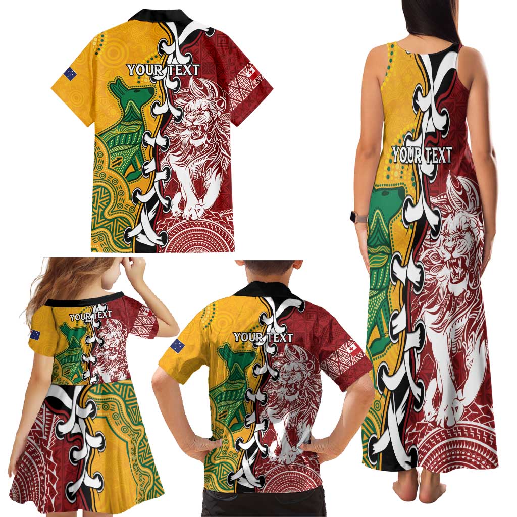 Mate Ma'a Tonga Vs Australia Rugby Personalized Family Matching Tank Maxi Dress and Hawaiian Shirt Special Mascots LT7 - Polynesian Pride