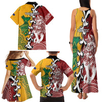 Mate Ma'a Tonga Vs Australia Rugby Personalized Family Matching Tank Maxi Dress and Hawaiian Shirt Special Mascots LT7 - Polynesian Pride