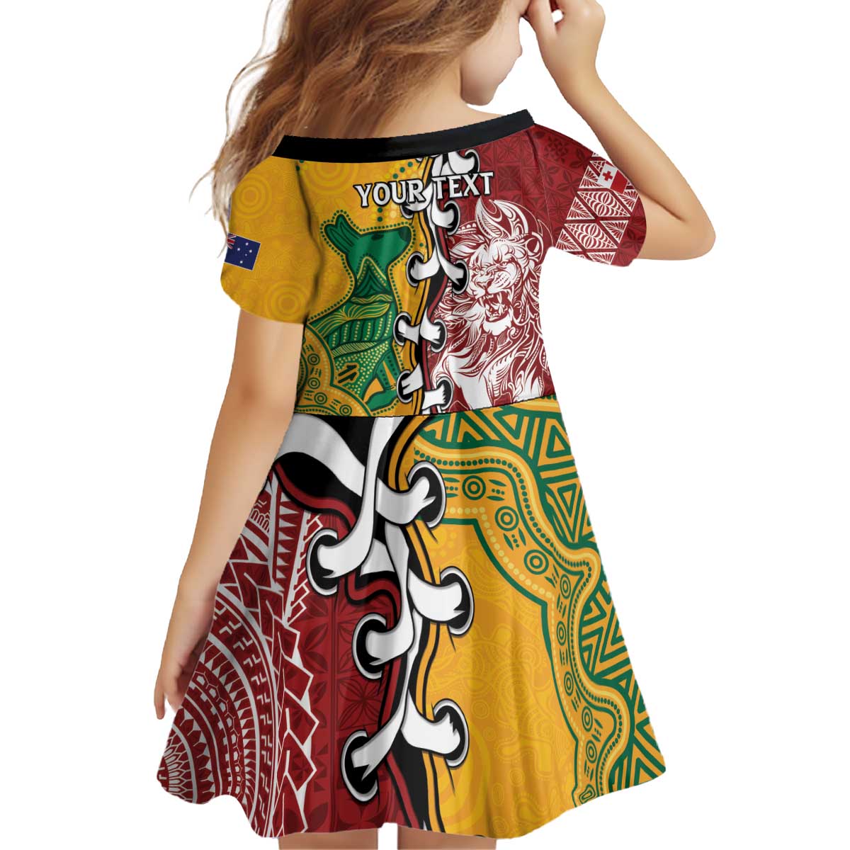 Mate Ma'a Tonga Vs Australia Rugby Personalized Kid Short Sleeve Dress Special Mascots