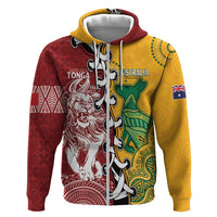 Mate Ma'a Tonga Vs Australia Rugby Personalized Zip Hoodie Special Mascots LT7 Zip Hoodie Colorful - Polynesian Pride