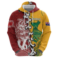 Mate Ma'a Tonga Vs Australia Rugby Personalized Zip Hoodie Special Mascots LT7 - Polynesian Pride