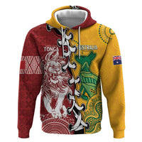 Mate Ma'a Tonga Vs Australia Rugby Personalized Zip Hoodie Special Mascots LT7 Pullover Hoodie Colorful - Polynesian Pride