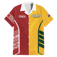 Australia - Tonga Rugby Custom Family Matching Long Sleeve Bodycon Dress and Hawaiian Shirt Minimalist Dynamic LT7 Dad's Shirt - Short Sleeve Colorful - Polynesian Pride