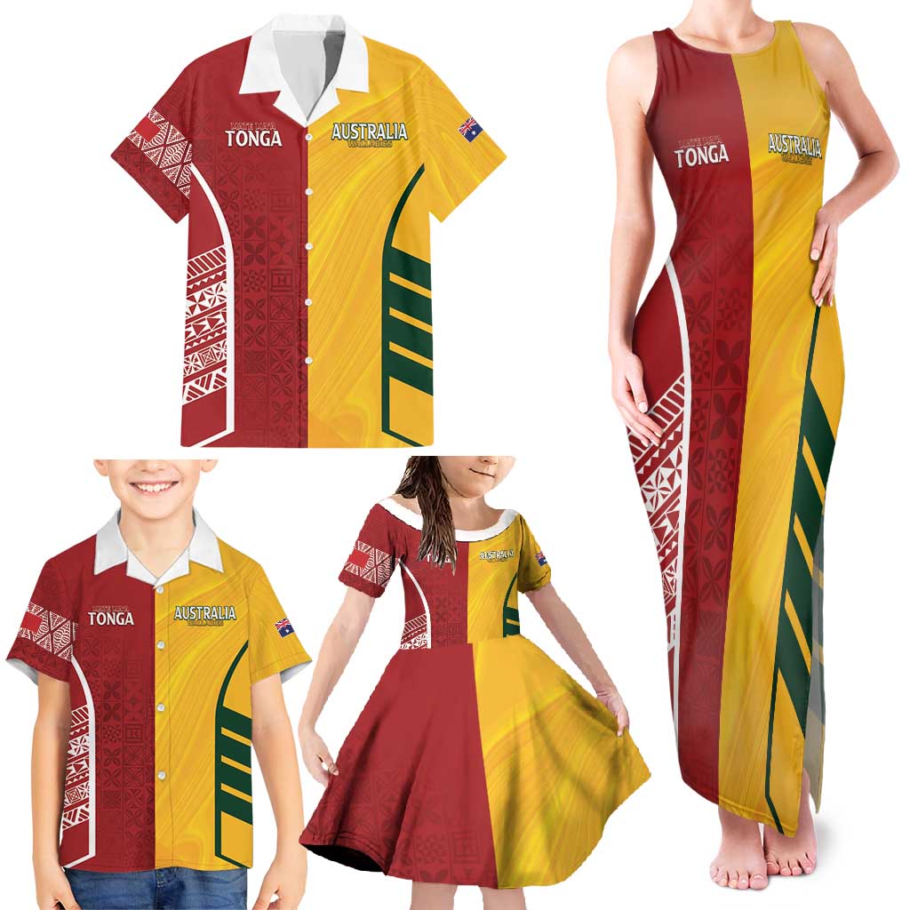 Australia - Tonga Rugby Custom Family Matching Tank Maxi Dress and Hawaiian Shirt Minimalist Dynamic LT7 - Polynesian Pride