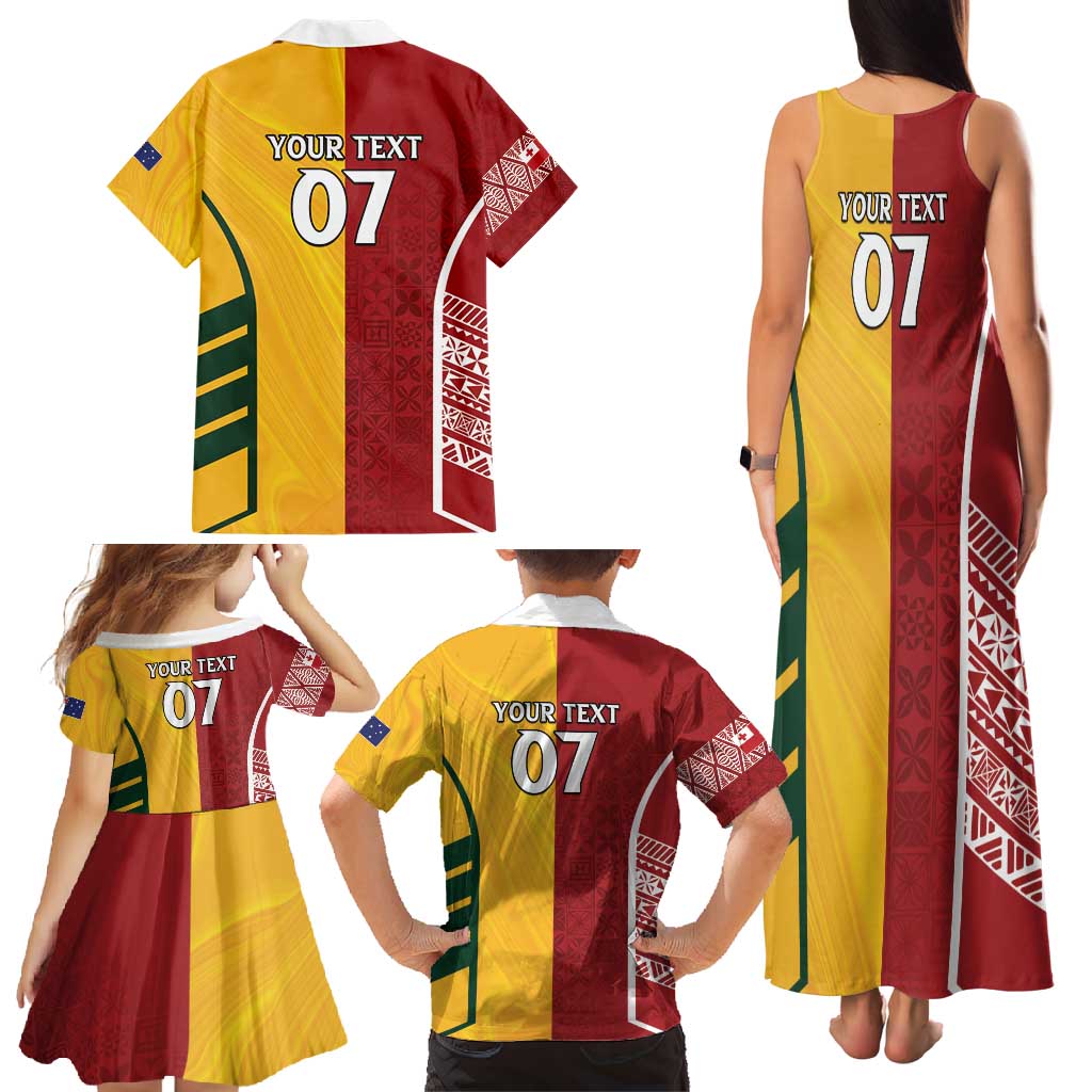 Australia - Tonga Rugby Custom Family Matching Tank Maxi Dress and Hawaiian Shirt Minimalist Dynamic LT7 - Polynesian Pride