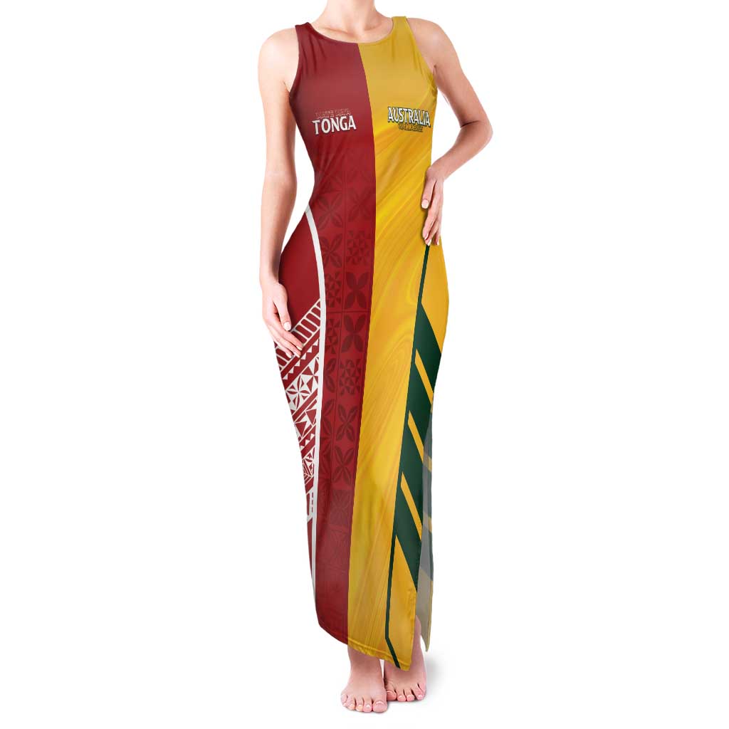 Australia - Tonga Rugby Custom Family Matching Tank Maxi Dress and Hawaiian Shirt Minimalist Dynamic LT7 Mom's Dress Colorful - Polynesian Pride