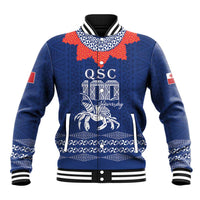 Queen Salote College 100 Years Anniversary Personalized Baseball Jacket Tonga QSC Royal Blue - Polynesian Pride
