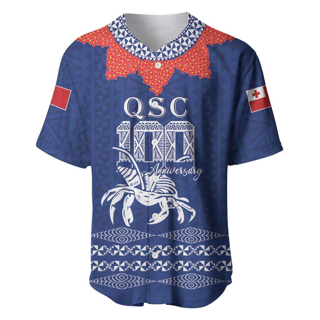 Queen Salote College 100 Years Anniversary Personalized Baseball Jersey Tonga QSC Royal Blue - Polynesian Pride