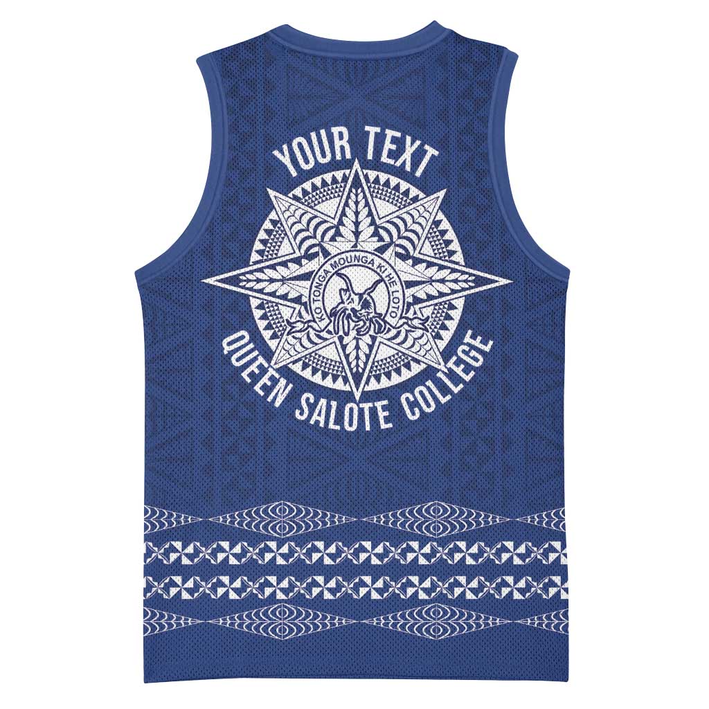 Queen Salote College 100 Years Anniversary Personalized Basketball Jersey Tonga QSC Royal Blue LT7 - Polynesian Pride