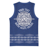 Queen Salote College 100 Years Anniversary Personalized Basketball Jersey Tonga QSC Royal Blue LT7 - Polynesian Pride