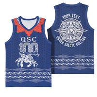 Queen Salote College 100 Years Anniversary Personalized Basketball Jersey Tonga QSC Royal Blue LT7 - Polynesian Pride