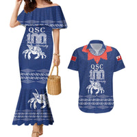 Queen Salote College 100 Years Anniversary Personalized Couples Matching Mermaid Dress and Hawaiian Shirt Tonga QSC Royal Blue LT7 Royal Blue - Polynesian Pride