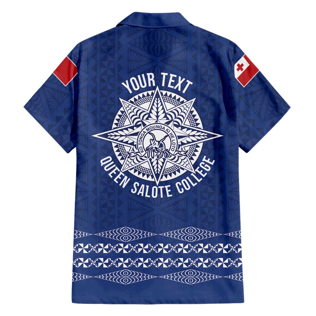 Queen Salote College 100 Years Anniversary Personalized Family Matching Short Sleeve Bodycon Dress and Hawaiian Shirt Tonga QSC Royal Blue LT7 - Polynesian Pride
