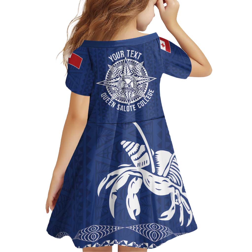 Queen Salote College 100 Years Anniversary Personalized Family Matching Summer Maxi Dress and Hawaiian Shirt Tonga QSC Royal Blue LT7 - Polynesian Pride