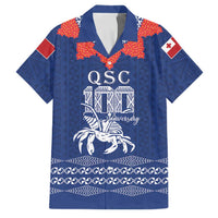 Queen Salote College 100 Years Anniversary Personalized Family Matching Tank Maxi Dress and Hawaiian Shirt Tonga QSC Royal Blue LT7 Dad's Shirt - Short Sleeve Royal Blue - Polynesian Pride