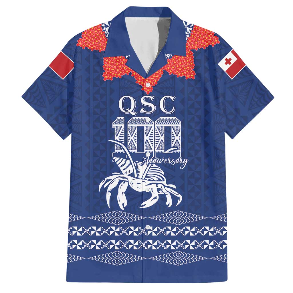 Queen Salote College 100 Years Anniversary Personalized Hawaiian Shirt Tonga QSC Royal Blue - Polynesian Pride