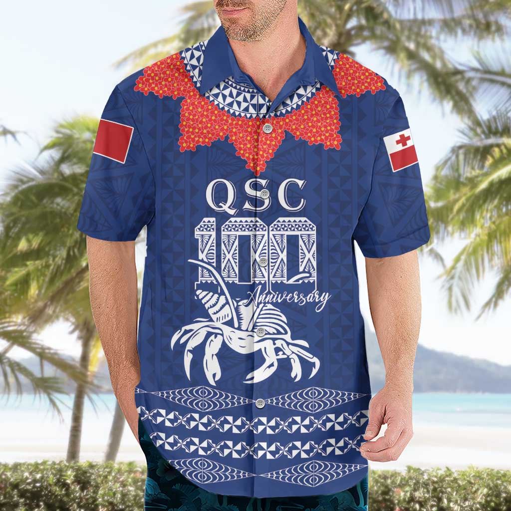 Queen Salote College 100 Years Anniversary Personalized Hawaiian Shirt Tonga QSC Royal Blue - Polynesian Pride