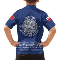 Queen Salote College 100 Years Anniversary Personalized Kid Hawaiian Shirt Tonga QSC Royal Blue - Polynesian Pride