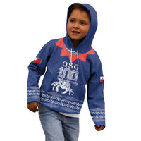 Queen Salote College 100 Years Anniversary Personalized Kid Hoodie Tonga QSC Royal Blue - Polynesian Pride