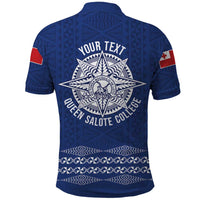 Queen Salote College 100 Years Anniversary Personalized Polo Shirt Tonga QSC Royal Blue LT7 - Polynesian Pride