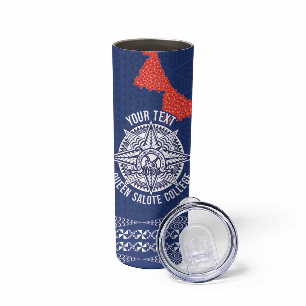 Queen Salote College 100 Years Anniversary Personalized Skinny Tumbler Tonga QSC Royal Blue LT7 - Polynesian Pride