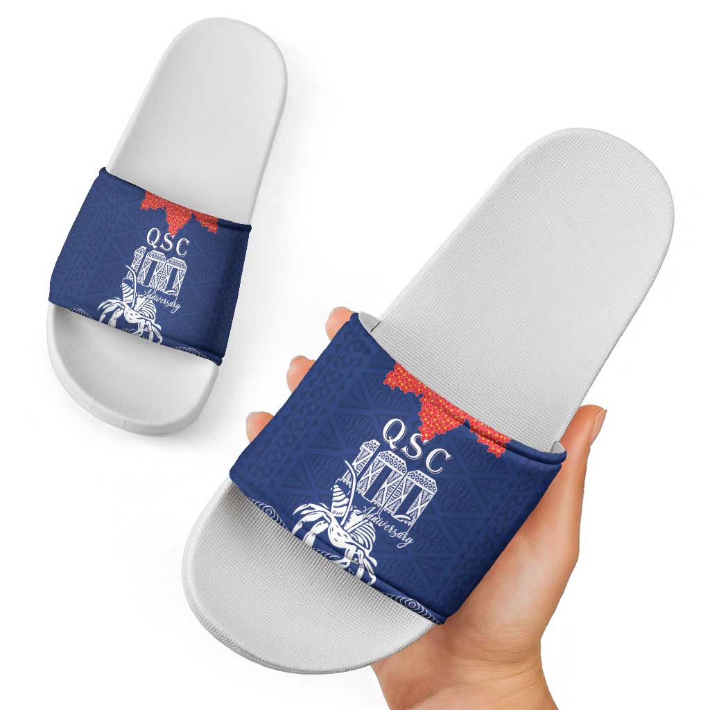 Queen Salote College 100 Years Anniversary Slide Sandals Tonga QSC Royal Blue - Polynesian Pride
