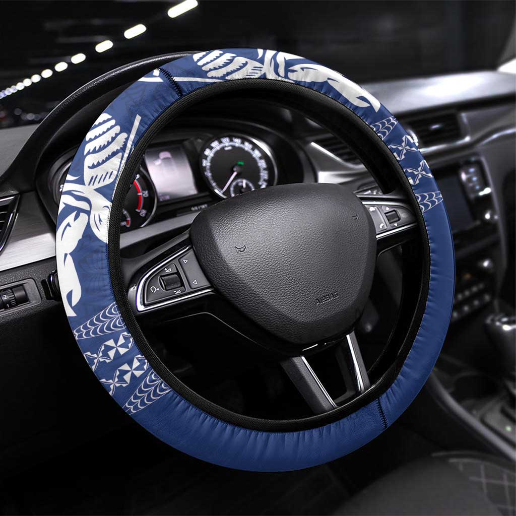 Queen Salote College 100 Years Anniversary Steering Wheel Cover Tonga QSC Royal Blue LT7 Universal Fit Royal Blue - Polynesian Pride