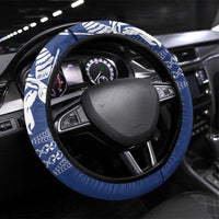 Queen Salote College 100 Years Anniversary Steering Wheel Cover Tonga QSC Royal Blue LT7 Universal Fit Royal Blue - Polynesian Pride