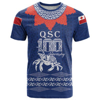 Queen Salote College 100 Years Anniversary Personalized T Shirt Tonga QSC Royal Blue - Polynesian Pride