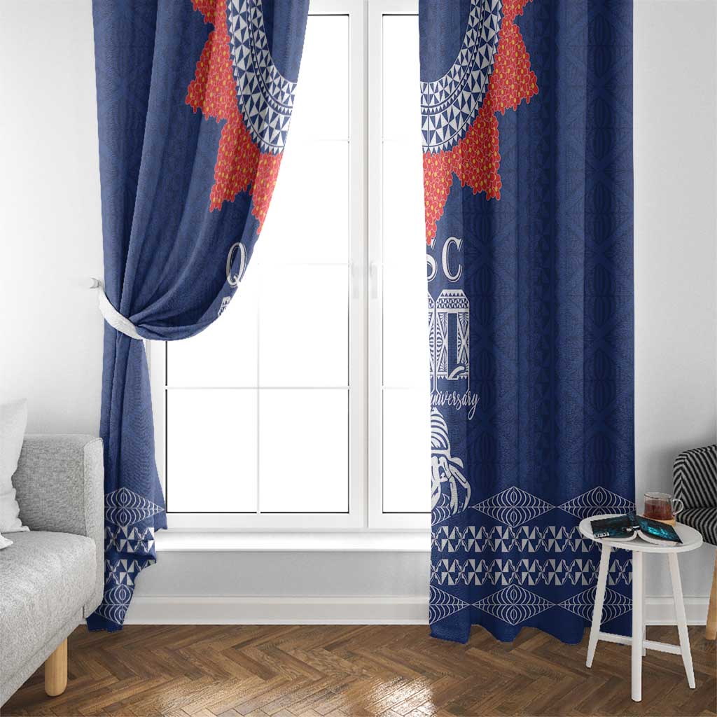 Queen Salote College 100 Years Anniversary Window Curtain Tonga QSC Royal Blue LT7 - Polynesian Pride